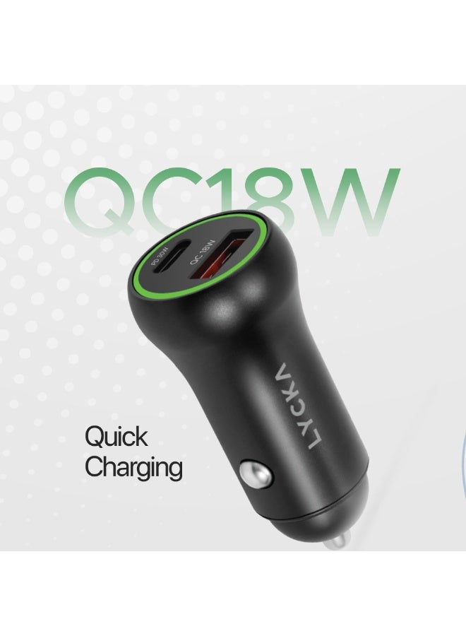 LYCKA Rocket AC48 48W PD 3.0 Car Charger with USB-C to Lightning Cable 1.8m – Fast Charging for iPhone & iPad - Image 4